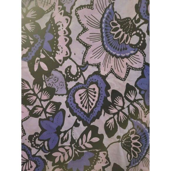 Amerimark Sweetheart Neck Purple Floral Midi Heavyweight Fleece Lounge Dress, 2X - Picture 8 of 9